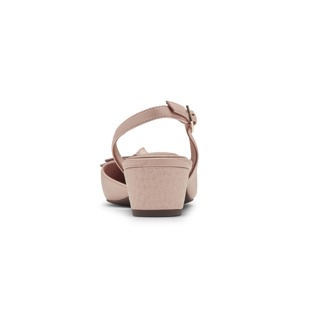 Zapatos De Tacones Rockport Mujer Mexico - Total Motion Gracie Bow Slingback Rosas - SXEMN2350